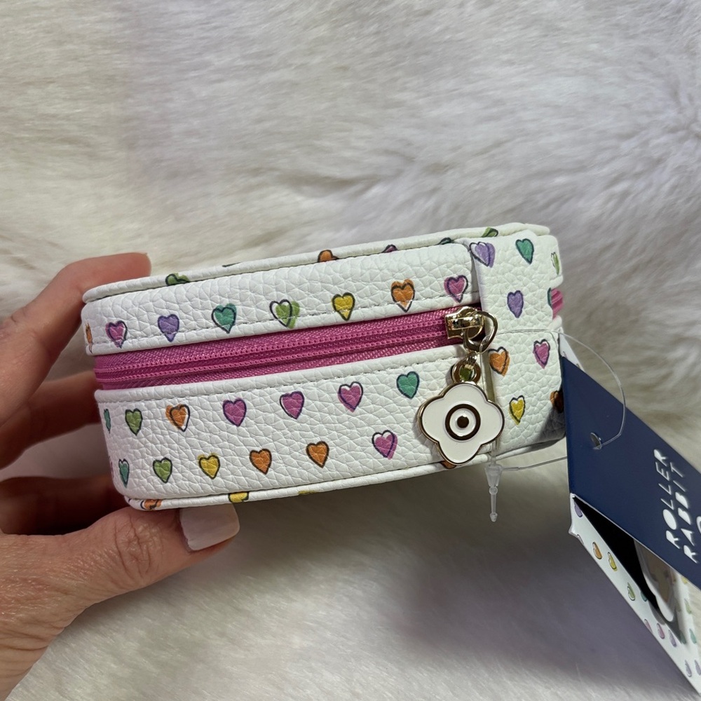 Roller Rabbit Multicolor Heart Pattern Jewellery Case Pouch NEW - Picture 2 of 4